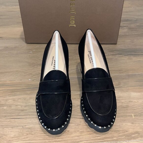 NWT Anthropologie Jon Josef Kao Black Suede Loafer Heels size5 - Picture 3 of 6